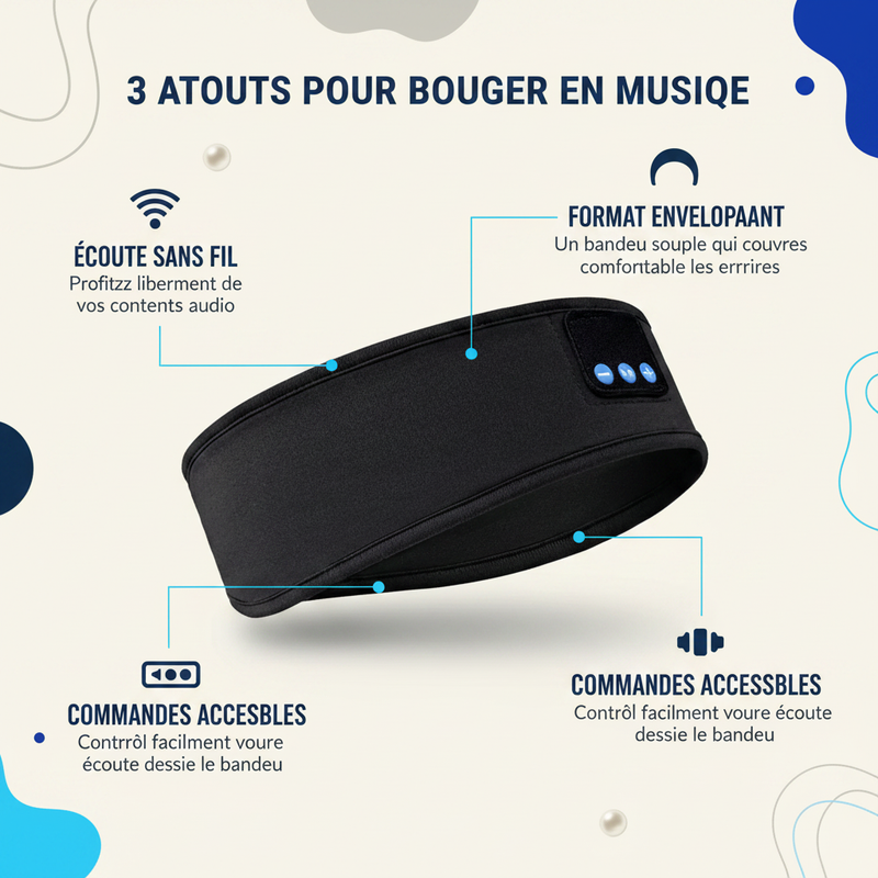 3 atouts MoveDream Audio – Visuel produit avec bénéfices
