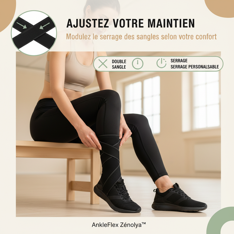 AnkleFlex Zénolya™ — Visuel « Ajustez votre maintien »