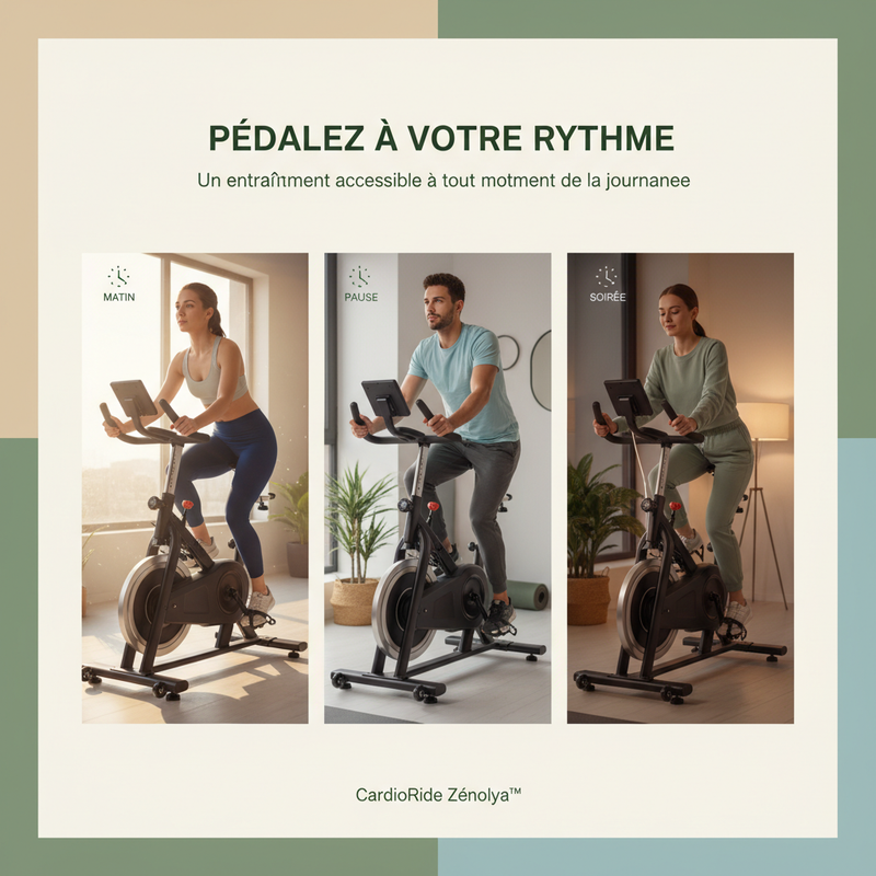CardioRide Zénolya™ — Visuel « Pédalez à votre rythme »