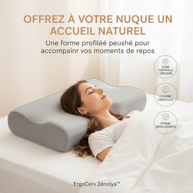 ErgoCerv Zénolya™ — Visuel « Offrez à votre nuque un accueil naturel »