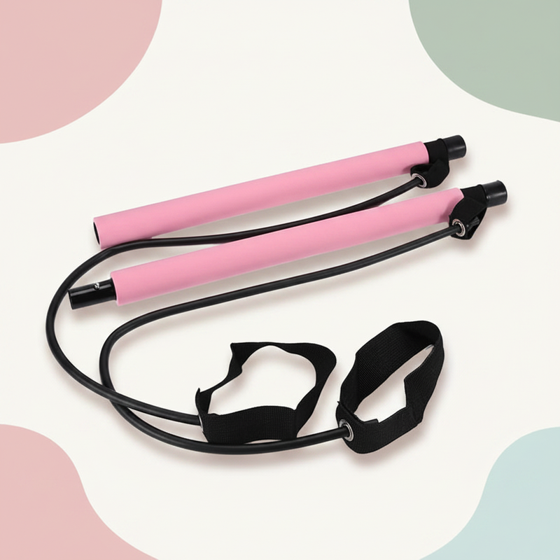 FlexBar Pilates Zénolya – Visuel principal premium sans texte (mousse rose)