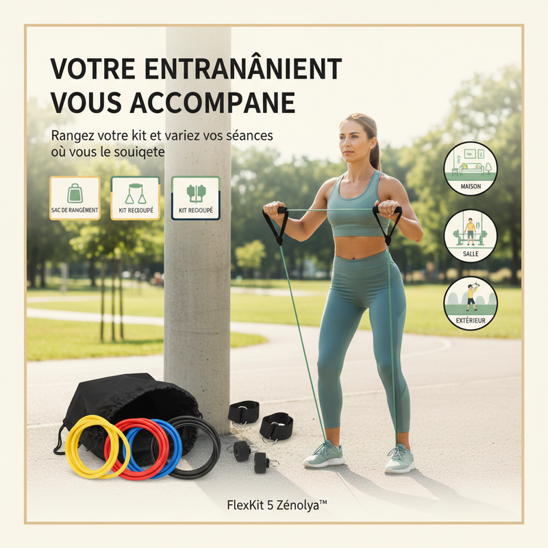 FlexKit 5 Zénolya™ — Visuel « Votre entraînement vous accompagne »