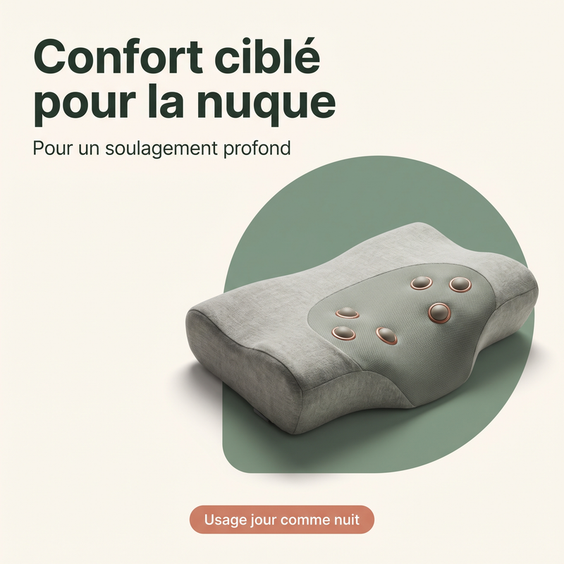 Confort ciblé pour la nuque — Usage jour comme nuit