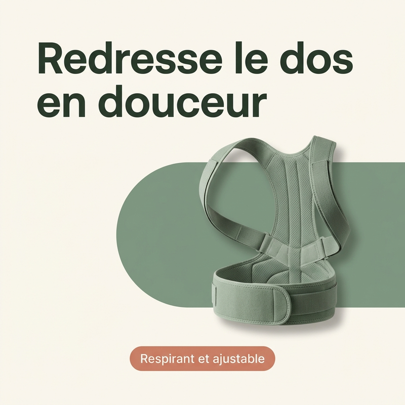 Redresse le dos en douceur — Respirant et ajustable