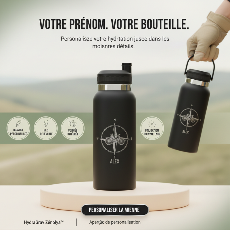 HydraGrav Zénolya™ — Visuel final « Votre prénom. Votre bouteille. »