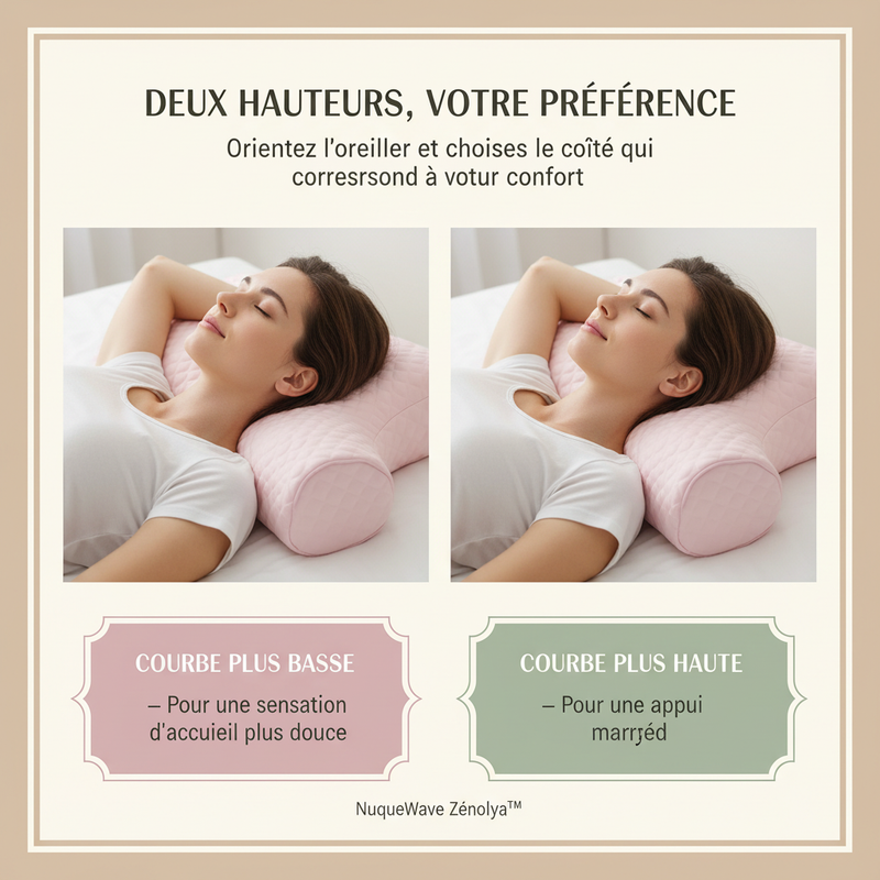 NuqueWave Zénolya™ — Visuel 5 « Deux hauteurs, votre préférence »