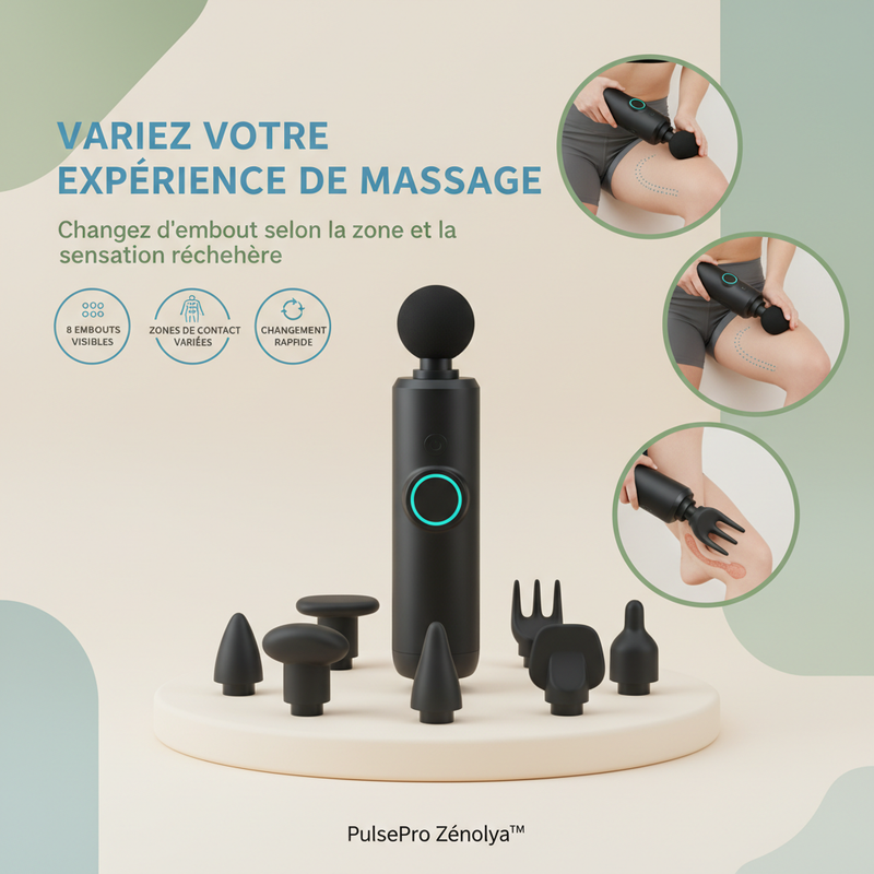 PulsePro Zénolya™ — Visuel « Variez votre expérience de massage »