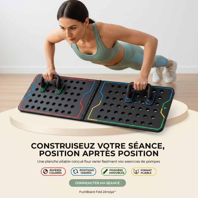 PushBoard Fold Zénolya™ — Visuel final « Construisez votre séance, position après position »