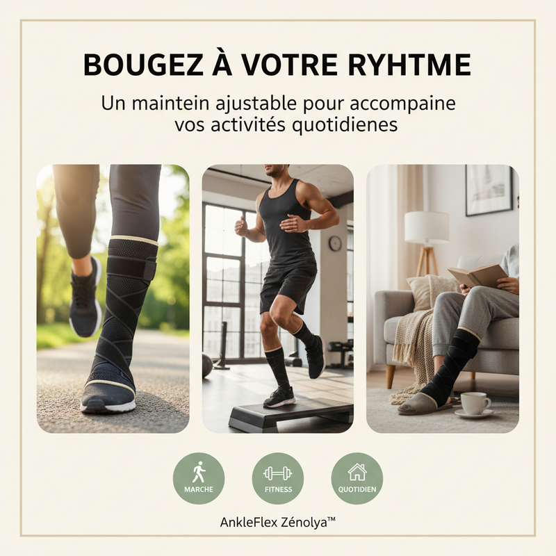 AnkleFlex Zénolya™ — Visuel « Bougez à votre rythme »