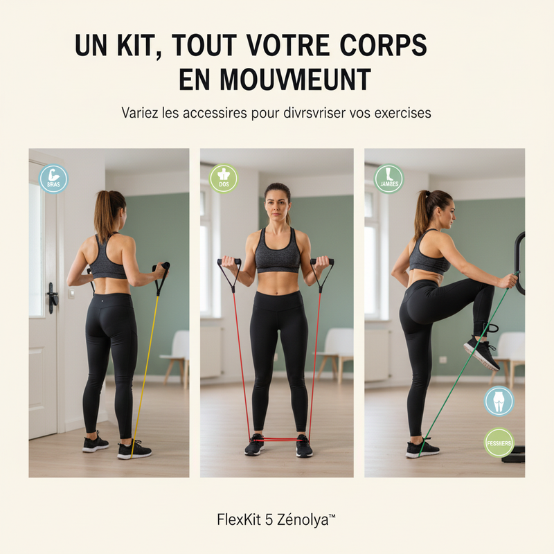 FlexKit 5 Zénolya™ — Visuel « Un kit, tout votre corps en mouvement » v2
