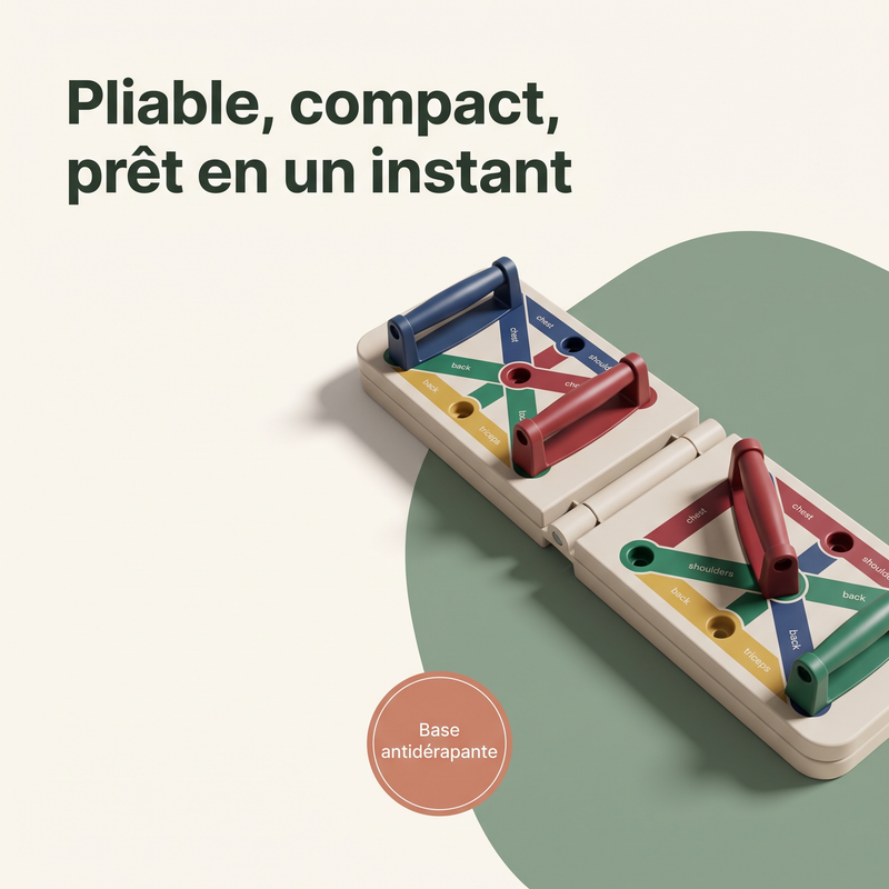 Pliable, compact, prêt en un instant — Base antidérapante