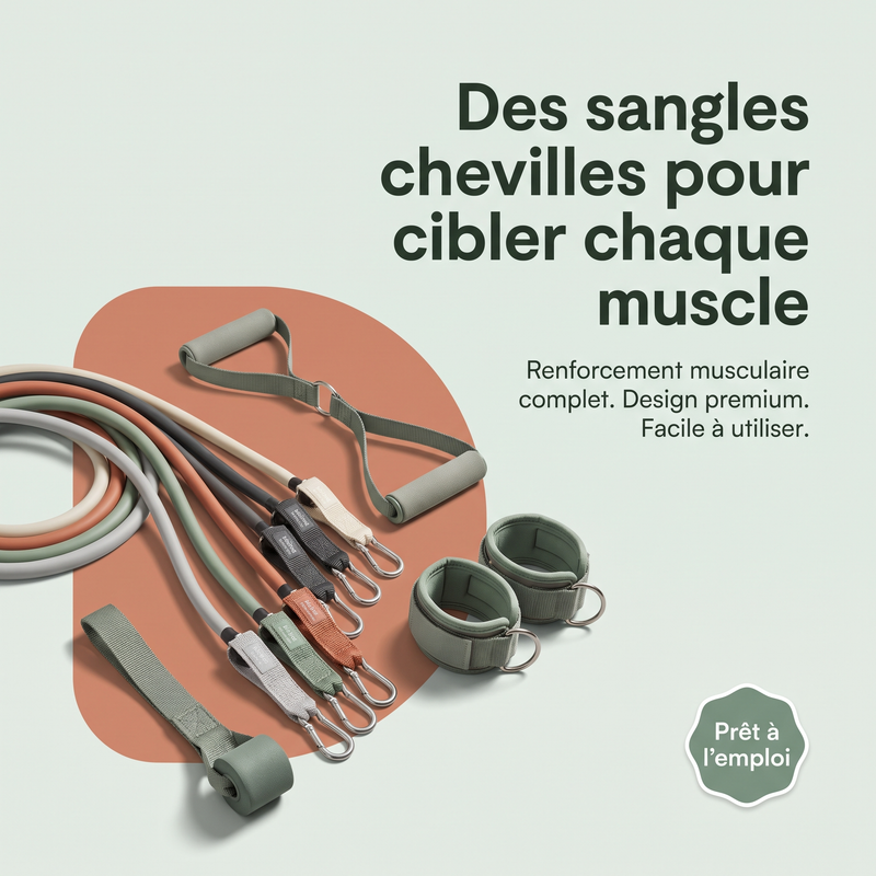Des sangles chevilles pour cibler chaque muscle — Prêt à l’emploi