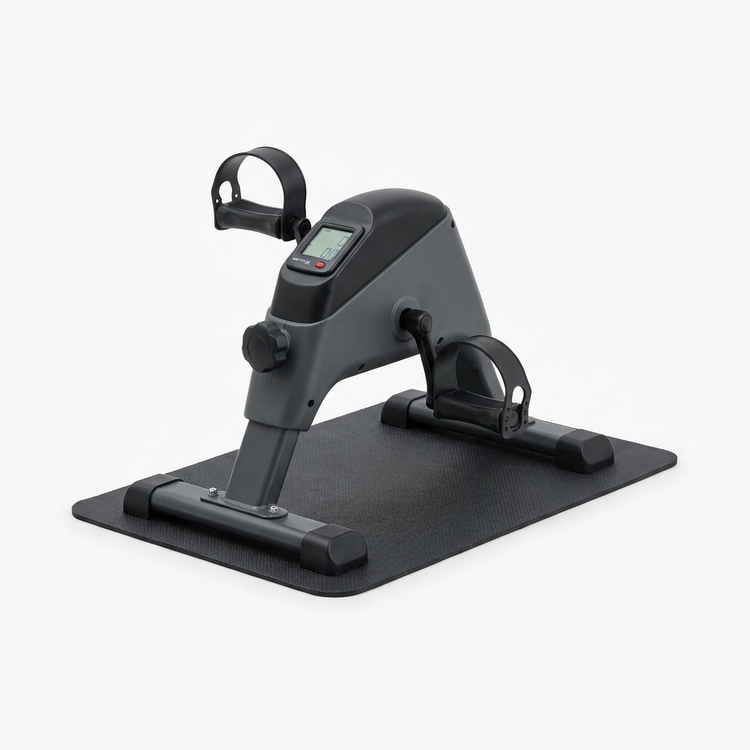 Mini vélo d'exercice sous bureau — packshot fond blanc
