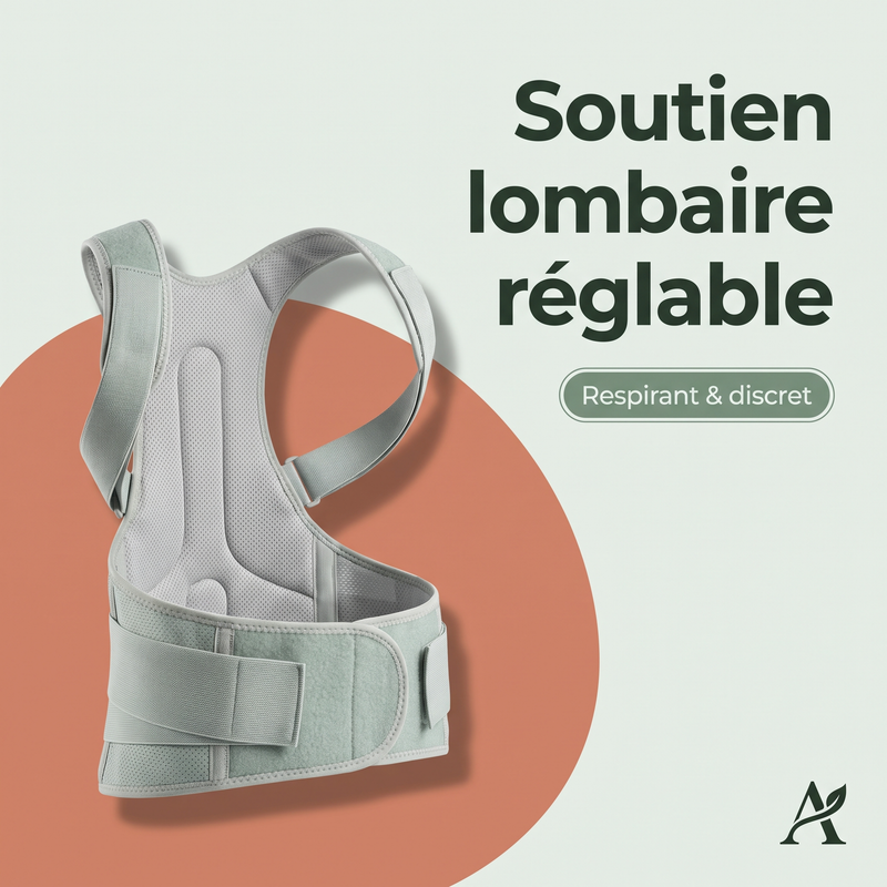 Soutien lombaire réglable — Respirant & discret