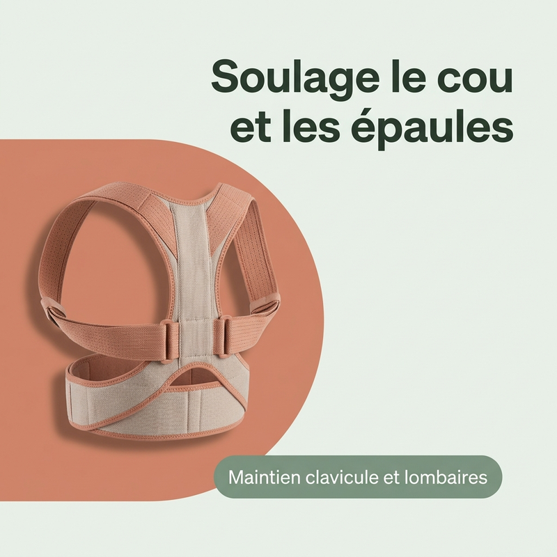 Soulage le cou et les épaules — Maintien clavicule et lombaires
