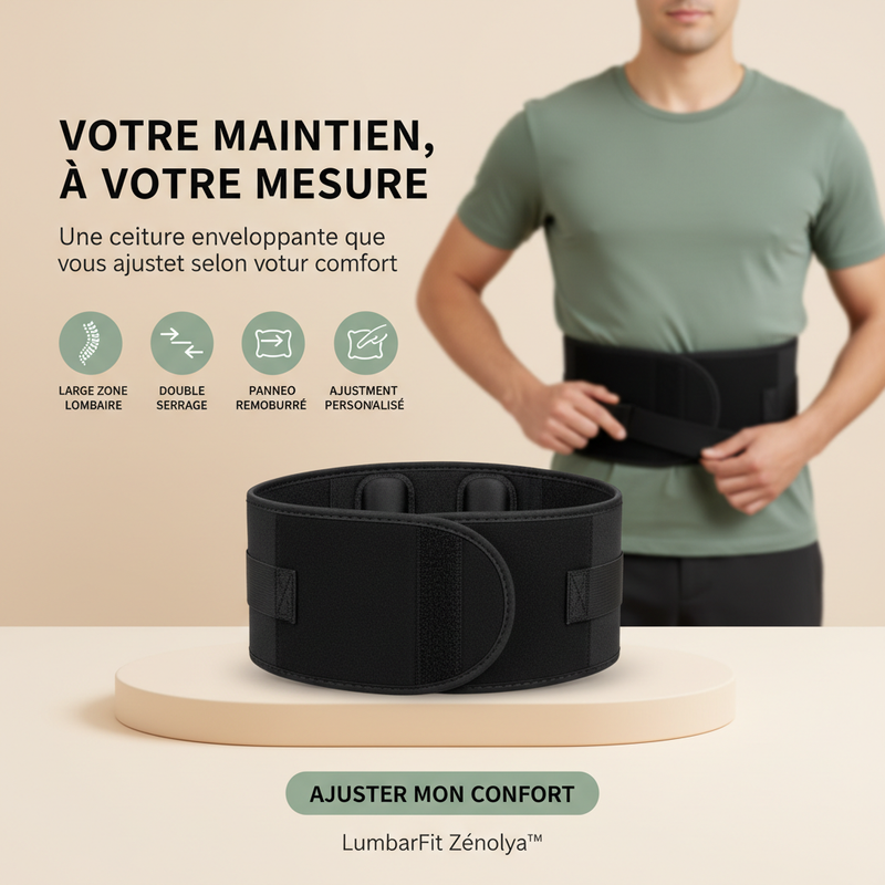 LumbarFit Zénolya™ — Visuel final « Votre maintien, à votre mesure »