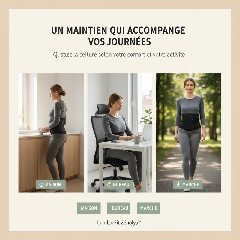 LumbarFit Zénolya™ — Visuel « Un maintien qui accompagne vos journées »