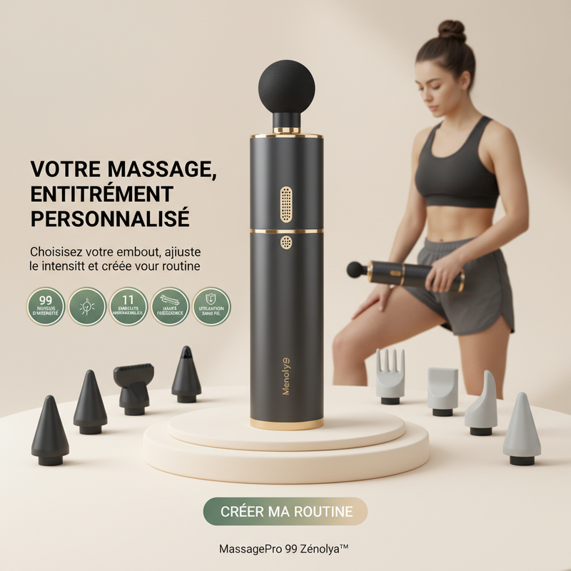 MassagePro 99 Zénolya™ — Visuel final « Votre massage, entièrement personnalisé »