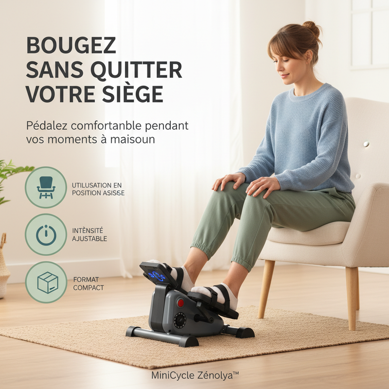 MiniCycle Zénolya™ — Visuel « Bougez sans quitter votre siège »