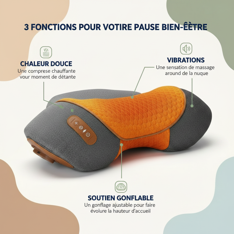 NuqueRelax 3-en-1 Zénolya – 3 fonctions pour votre pause bien-être