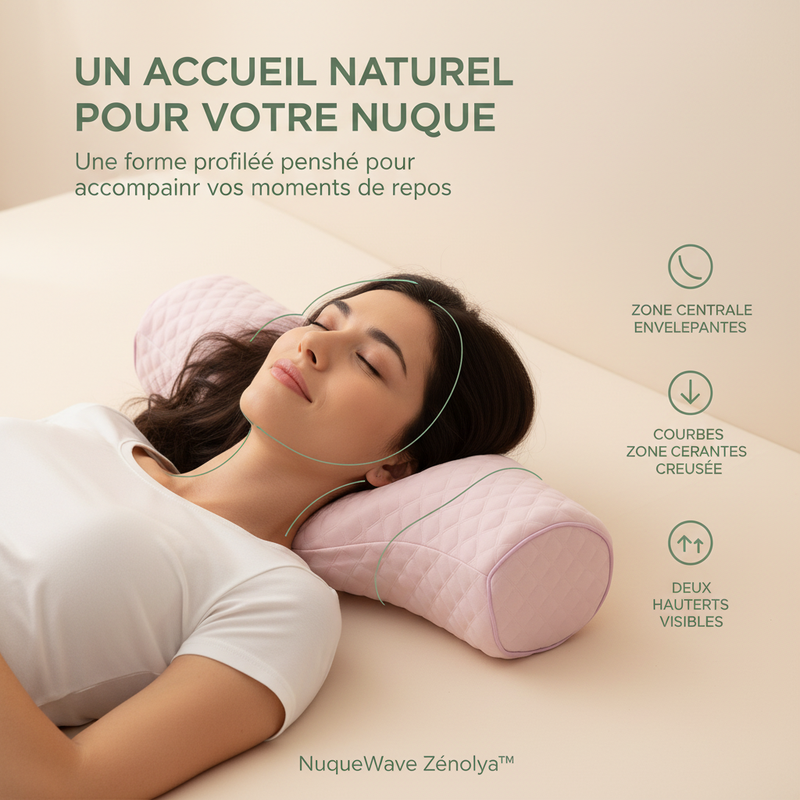 NuqueWave Zénolya™ — Visuel « Un accueil naturel pour votre nuque »