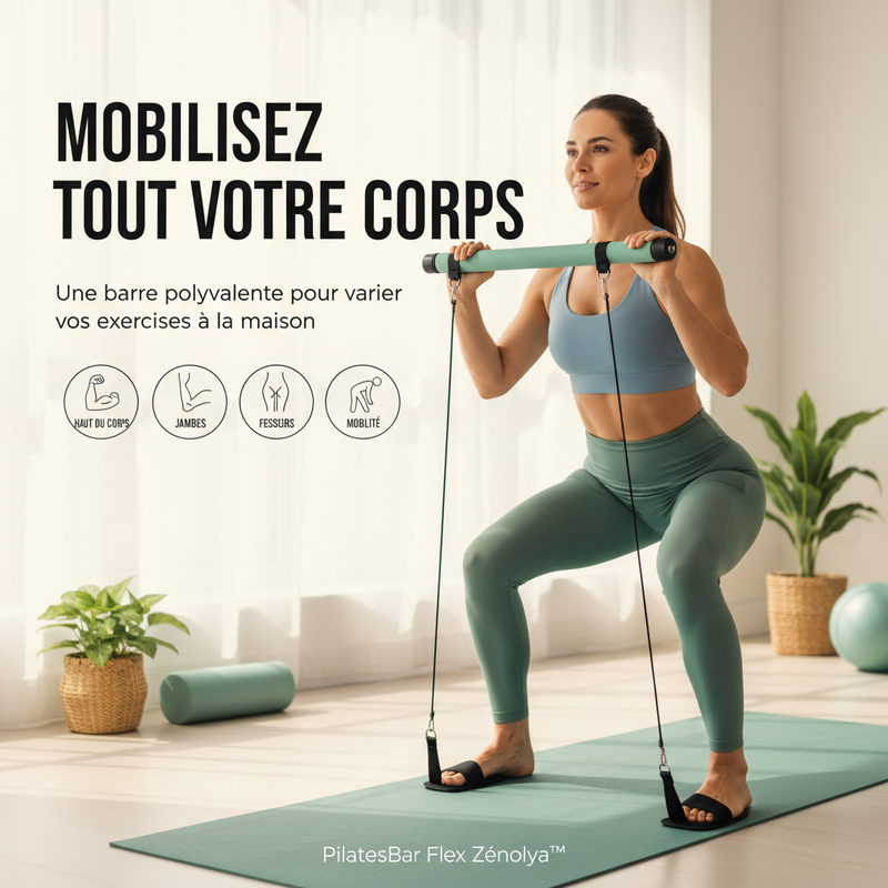 PilatesBar Flex Zénolya™ — Visuel « Mobilisez tout votre corps »