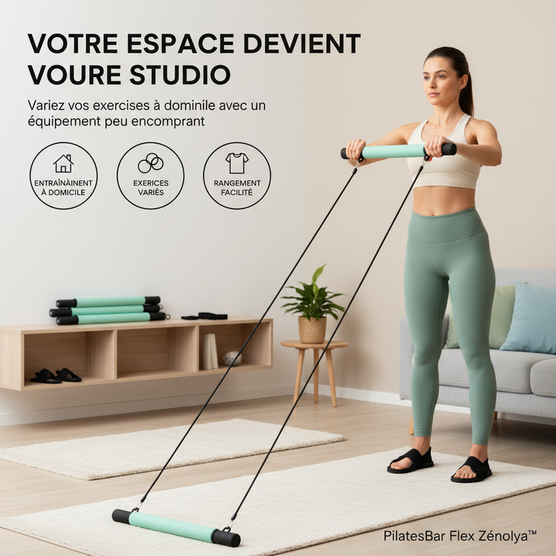 PilatesBar Flex Zénolya™ — Visuel « Votre espace devient votre studio »
